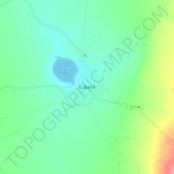Mapa topográfico El Barril, altitud, relieve