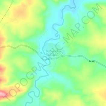 Mapa topográfico Sítio do Rio Grande, altitud, relieve