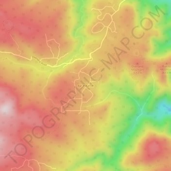 Mapa topográfico Bark Ranch, altitud, relieve