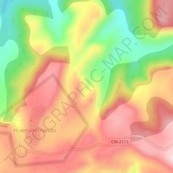 Mapa topográfico El Mirón, altitud, relieve