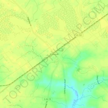 Mapa topográfico Allsbrook, altitud, relieve