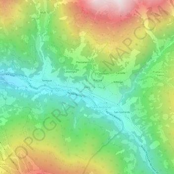 Mapa topográfico Paris, altitud, relieve
