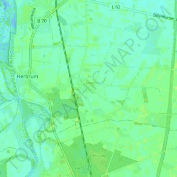 Mapa topográfico Herbrum Siedlung, altitud, relieve