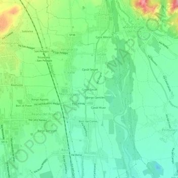 Mapa topográfico Cjasâi Cecut, altitud, relieve