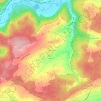 Mapa topográfico Markbronn, altitud, relieve