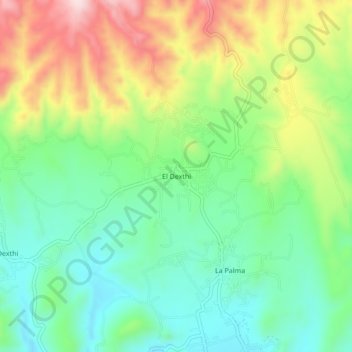 Mapa topográfico El Dexthi, altitud, relieve