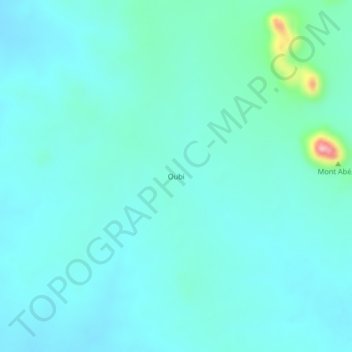 Mapa topográfico Oubi, altitud, relieve