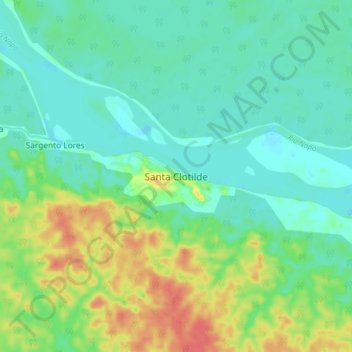 Mapa topográfico Santa Clotilde, altitud, relieve