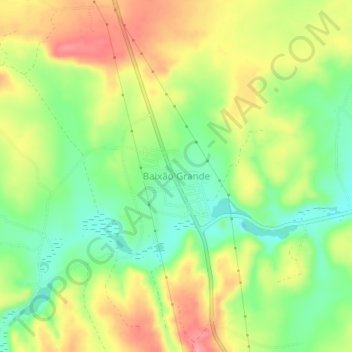 Mapa topográfico Baixão Grande, altitud, relieve