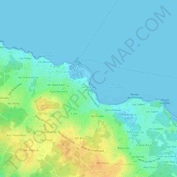 Mapa topográfico La Croix du Port, altitud, relieve