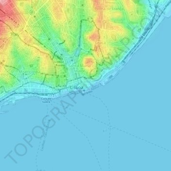Mapa topográfico Madalena, altitud, relieve