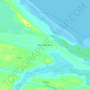 Mapa topográfico Morro dos Patos, altitud, relieve