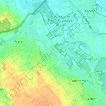 Mapa topográfico Vinn, altitud, relieve