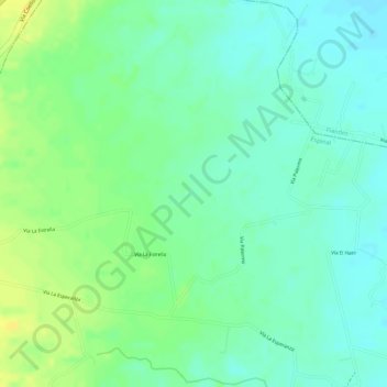 Mapa topográfico La Estrella, altitud, relieve