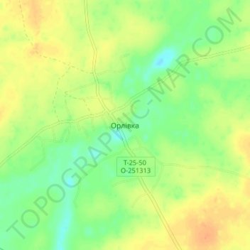Mapa topográfico Orlivka, altitud, relieve