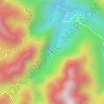 Mapa topográfico El Chuveje, altitud, relieve