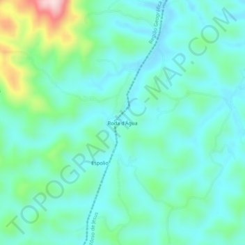 Mapa topográfico Roda d'Água, altitud, relieve