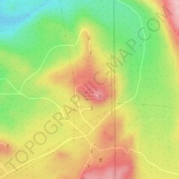 Mapa topográfico Morro do Buriti, altitud, relieve