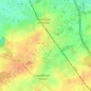 Mapa topográfico Maresquel, altitud, relieve