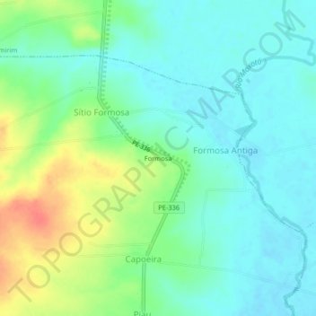 Mapa topográfico Formosa, altitud, relieve