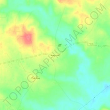 Mapa topográfico Augusta, altitud, relieve