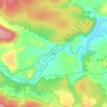 Mapa topográfico Turmiel, altitud, relieve