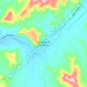 Mapa topográfico Tamazula de Gordiano, altitud, relieve