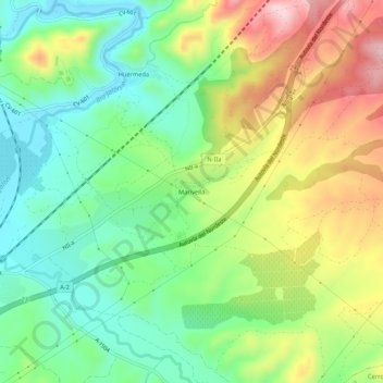 Mapa topográfico Marivella, altitud, relieve