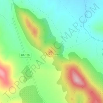 Mapa topográfico El Madroñero, altitud, relieve