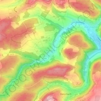 Mapa topográfico Beihingen, altitud, relieve