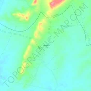 Mapa topográfico La Arena, altitud, relieve