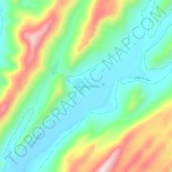 Mapa topográfico Aquinópolis, altitud, relieve