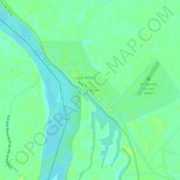 Mapa topográfico Luiz Alves, altitud, relieve