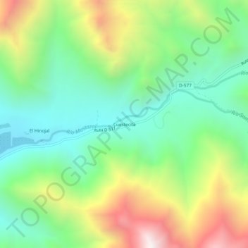 Mapa topográfico Cuestecita, altitud, relieve