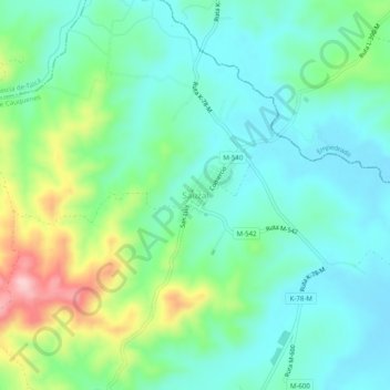 Mapa topográfico Sauzal, altitud, relieve