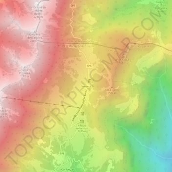 Mapa topográfico Novezza, altitud, relieve