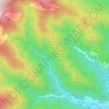 Mapa topográfico Perru, altitud, relieve