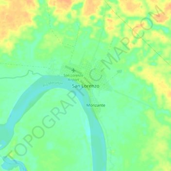 Mapa topográfico San Lorenzo, altitud, relieve