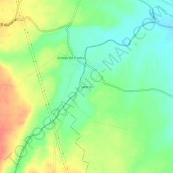 Mapa topográfico Jareros, altitud, relieve