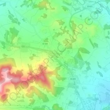 Mapa topográfico San Rafael, altitud, relieve