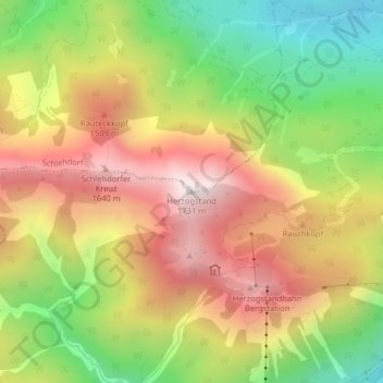Mapa topográfico Herzogstand, altitud, relieve