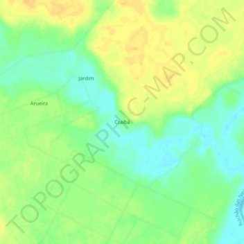 Mapa topográfico Craibá, altitud, relieve