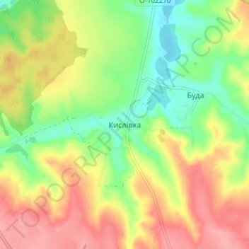 Mapa topográfico Кислівка, altitud, relieve