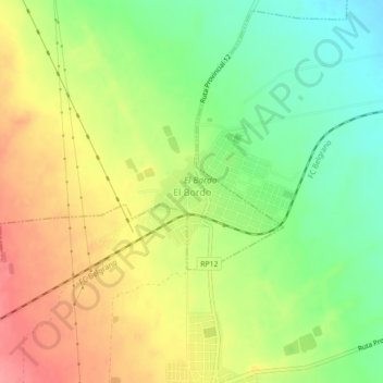 Mapa topográfico El Bordo, altitud, relieve