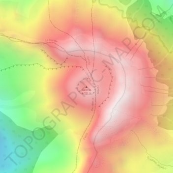 Mapa topográfico Galeras, altitud, relieve