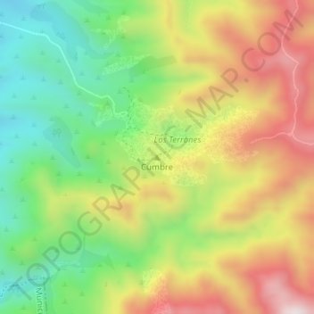 Mapa topográfico Cumbre, altitud, relieve