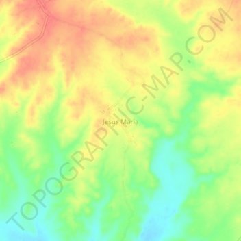 Mapa topográfico Jesus Maria, altitud, relieve