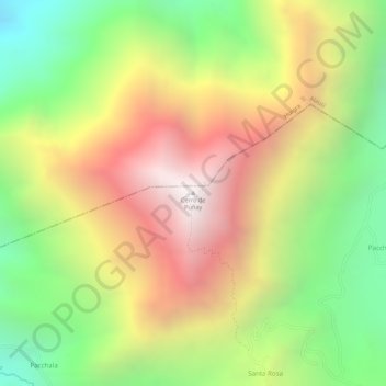 Mapa topográfico Cerro de Puñay, altitud, relieve