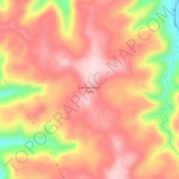Mapa topográfico Campestre do Tigre, altitud, relieve