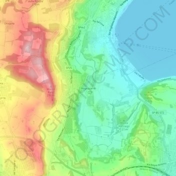 Mapa topográfico Maguzzano, altitud, relieve